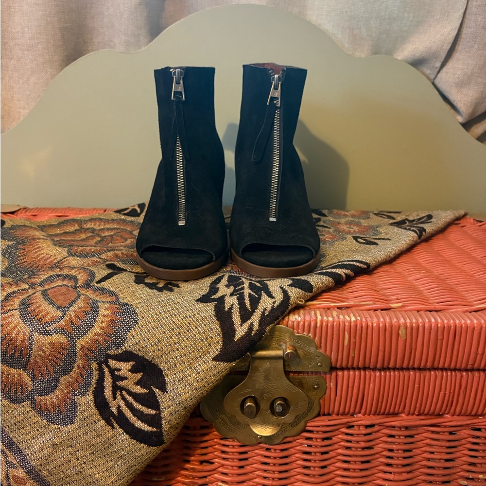 Lucky Brand Black Suede Ankle Boots